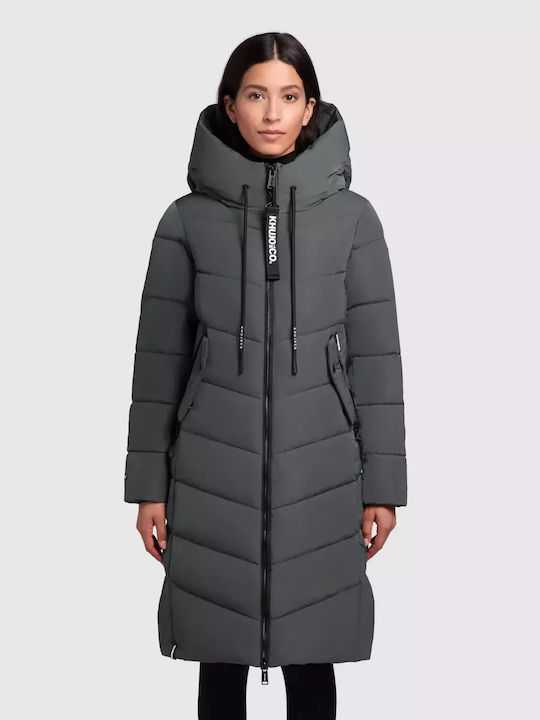 Women's Lifestyle Jacket for Winter with Hood Foam Green