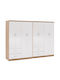 Achtblättrig Kleiderschrank Briana Sonama, White 241x42.5x180.5cm