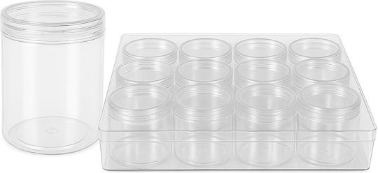 Σετ 12 Plexi Glass Βαζάκια Plexi Glass Κουτάκι 16x12x5cm