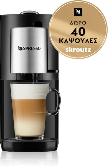 Krups Atelier Pod Coffee Machine Nespresso Pressure 19bar Black + 40 Capsules Gift With Coffee Purchase