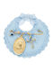 Senza Child Safety Pin made of Gold Plated Silver with Cross and Icon of the Virgin Mary for Boy