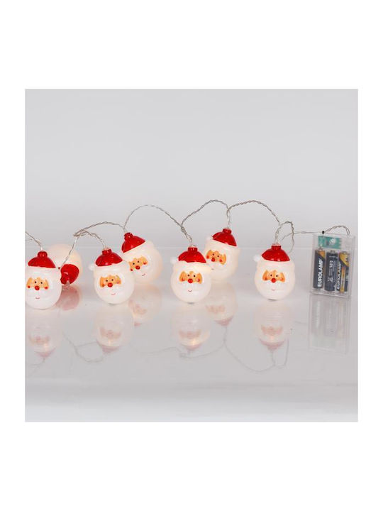 10 Lights LED 1.65m. Warm White Battery in Stri...