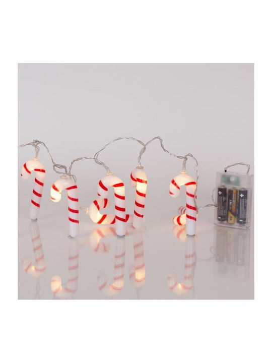 10 Lights LED 1.35m. Warm White Battery in Stri...