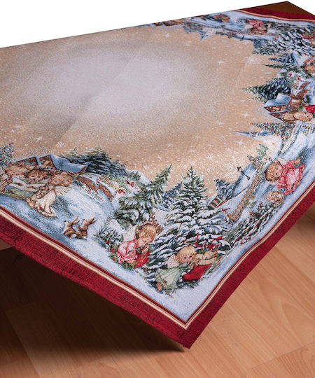 Silk Fashion Weihnachtlich Tischtuch Quadrat Stoff L140xB140cm.