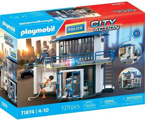 Playmobil Stadt Aktion Polizeistation mit Ermittlungsraum für 4-10 Jahre