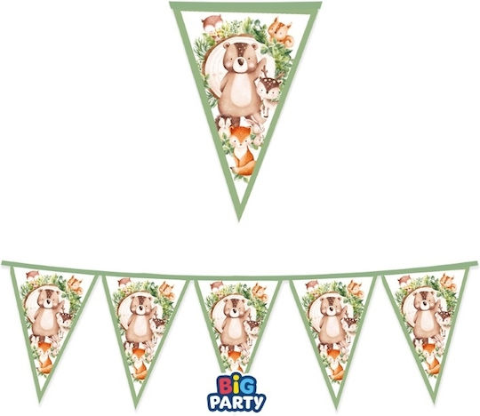 Party Decorations Triangular Flags Forest Animals 3m