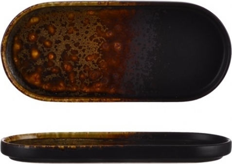 Ready Serving Platter Oval made of Porcelain Brown