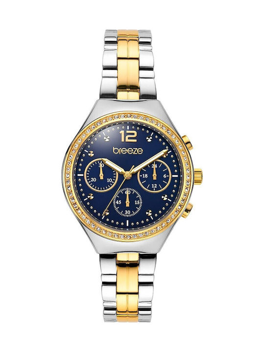 Breeze Women's Watch Chronograph with Gold Metal Bracelet