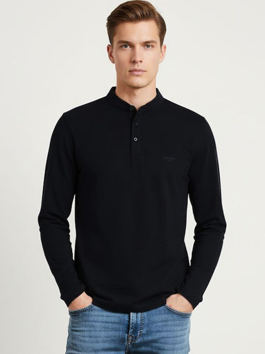 Polo Langarmbluse Black