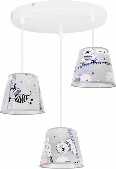 Light Home Kids Metallic / Fabric / Plastic Chandelier Ceiling Light E27 White 60W