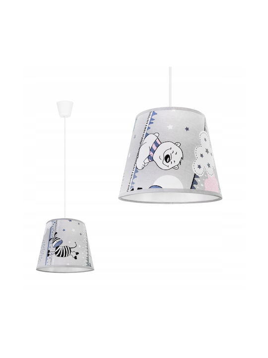 Light Home O singură lumină Lumină de tavan pentru copii Suspendata din metal 60W cu suport pentru bec E27 Alb