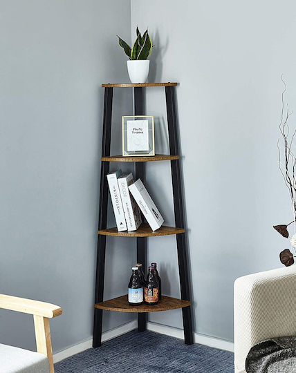 Corner Bookcase Leobert Brown 45x34x125cm