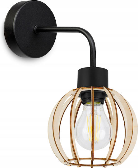 Light Home Modern Leuchte Wand mit Fassung E27 Schwarz