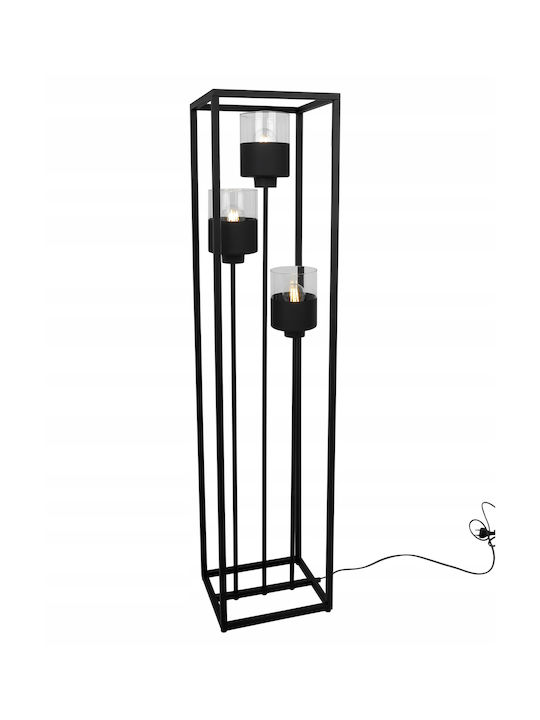 Light Home Stehleuchte H130cm. mit Fassung für Lampe E27 Schwarz