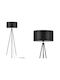 Light Home Floor Lamp with Socket for Bulb E27 Black