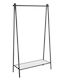 Wheeled Floor Garment Rack made of Metal Black 92.5x33.5x153cm