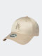 New Era La Dodgers Mlb Satin Rhinestone Cream 9forty Adjustable Cap Дамска Шапка Бежова