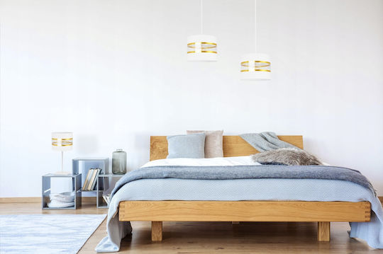 Light Home Metall Tischlampe für Fassung E27 mit Weiß Schirm und Basis