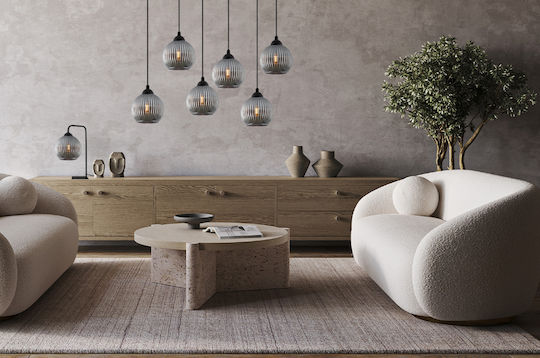 Light Home Πορτατίφ για Ντουί E27 με Γκρι Καπέλο και Μαύρη Βάση