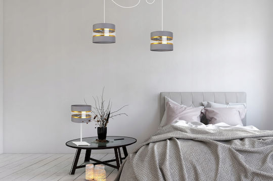 Light Home Metall Tischlampe für Fassung E27 mit Weiß Schirm und Basis