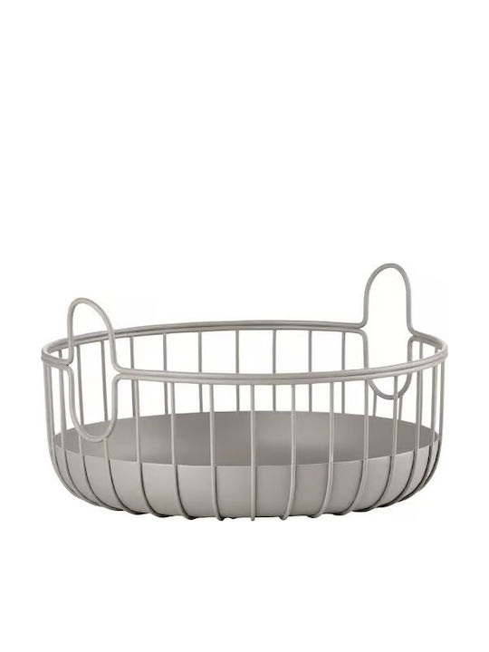Zone Denmark Διακοσμητικό Καλάθι Μεταλλικό Μπεζ 22x22x8εκ.