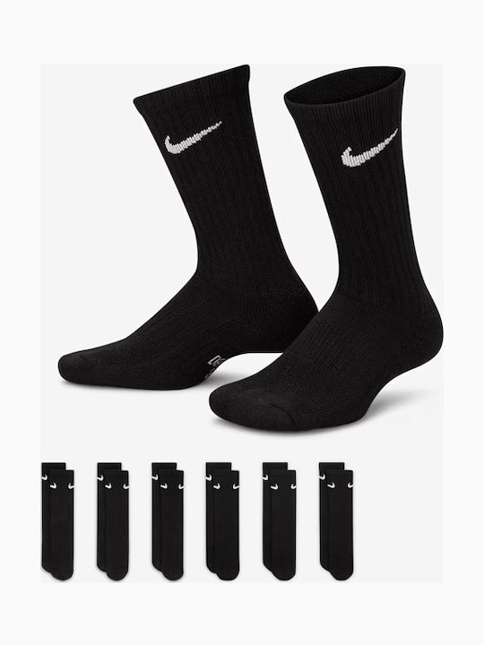 Nike Everyday Cushioned Running Κάλτσες Μαύρες 6 Ζεύγη