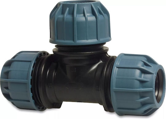 90° Pp Tee 32mm Clamp 10bar Black-blue