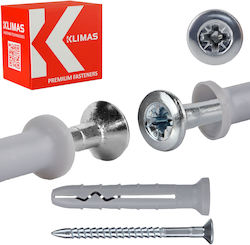 Klimas Винт Поцинковани с Диаметър M8 и Дължина 60mm 100 Бройки Klimas Винт Поцинковани с Диаметър M8 и Дължина 60mm 100 Бройки