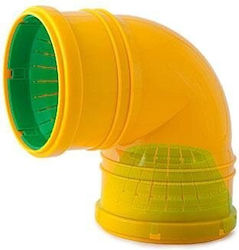 Pp 90° Drain Elbow Dn Od 72-100mm Double Socket Universal Yellow