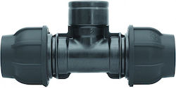 Pp 90° Clamp Tee 63x2""x63 Gw Internal Thread Pn16 Pe Pipes Black Color