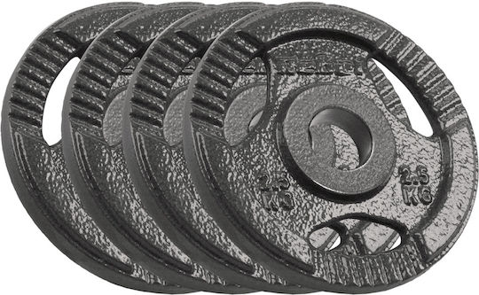 Rebel Scheibenset Olympischen Typs Metall 4 x 2.5kg Φ50mm mit Griffen