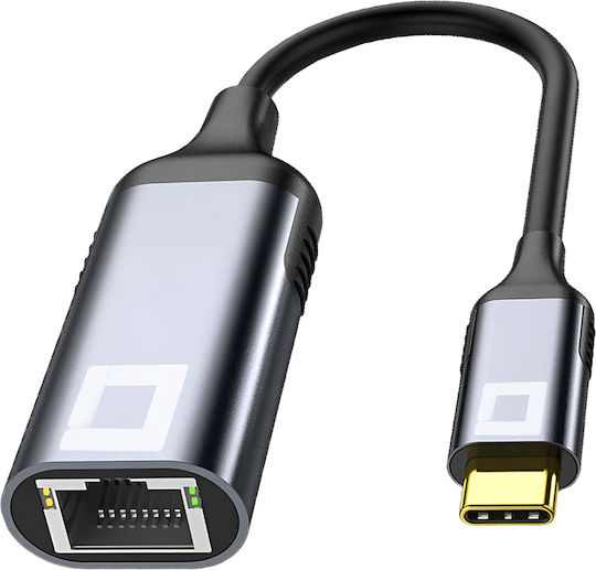 Конвертор USB-C / Ethernet мъжки към USB-C / Ethernet женски Сив 1бр CO2-0001