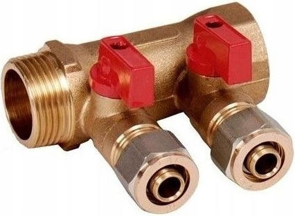 Pex Distributor 1x16 2 Sections Hot Water Cwu
