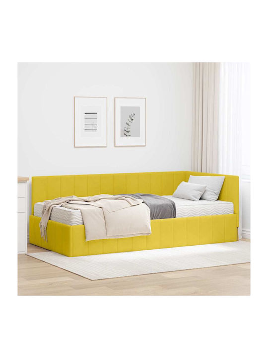 Einzelbett Mit Samt Gelbe Mit Lattenrost & Matr...