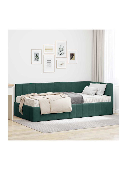 Einzelbett Mit Samt Dunkelgrün Mit Lattenrost &...