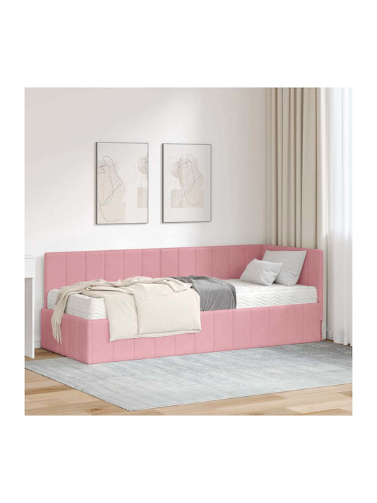 Ein Einzelbett Mit Samt Rosa Mit Lattenrost & M...