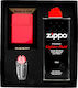 Zippo Lighter Set Red Matte Logo Gift No1