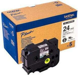 Brother Laminated Tape P-touch Hge-m951v5 24 Mm X 8 M Black On Silver