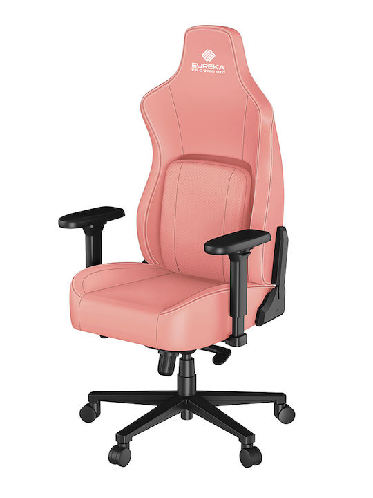 Eureka Ergonomic Python II GC-08 Artificial Leather Gaming Chair with Adjustable Arms Pink