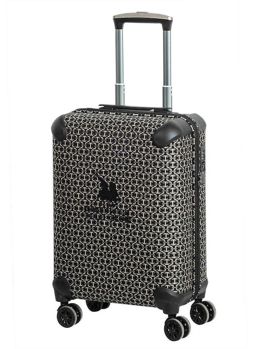 Das Home Greenwich Polo Club Large Hard Suitcase Black Ecru with 4 Wheels Height 78cm