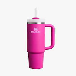 Stanley Quencher H2.0 FlowState Handled Tumbler Thermos Stainless Steel BPA Free 890ml Violet Blossom with Straw and Handle