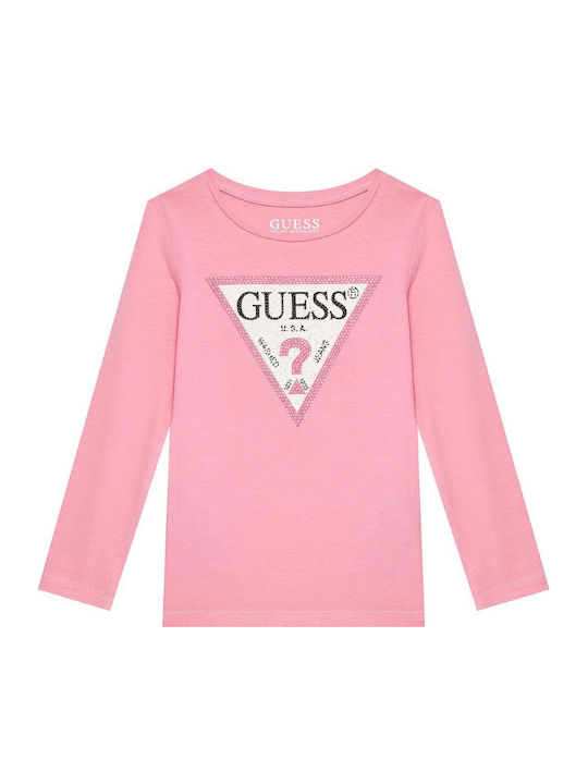 Guess Kids' Shirt Long Sleeve Pink
