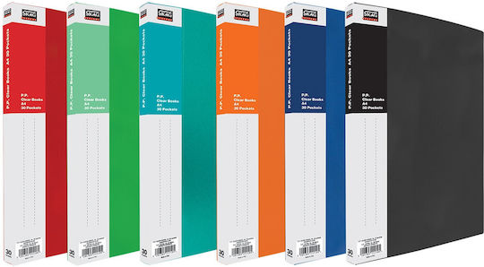 Skag Mappe Suppl mit 30 Plastikhüllen Folien für Papier A4 Blau 1Stück
