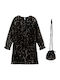 Children's Dress Long Sleeve with Sequins Set with Accessories Black
