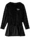 Children's Dress Long Sleeve with Sequins Black
