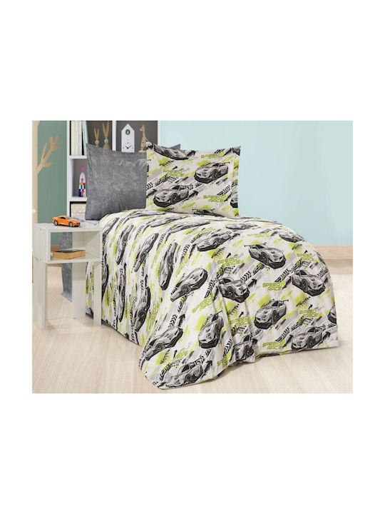 MayHome Sheet Set Semi-double from Cotton & Polyester Gray 180x240cm