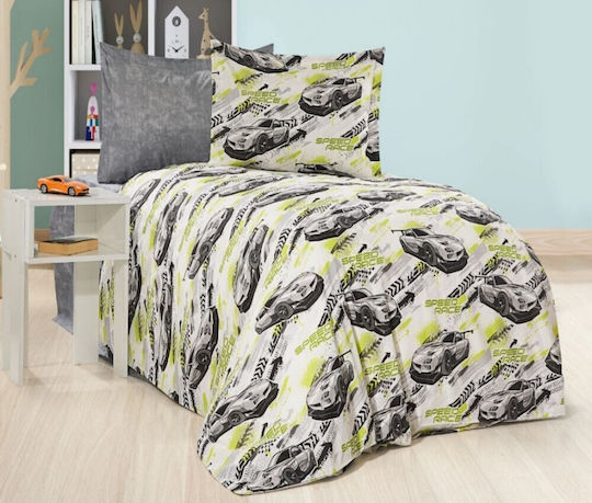MayHome Sheet Set Semi-double from Cotton & Polyester Gray 180x240cm