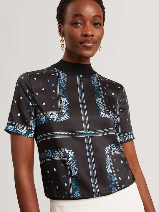 Almaaz Damen Bluse Kurzärmelig Black