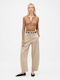 Women's Fabric Trousers Wicker Beige