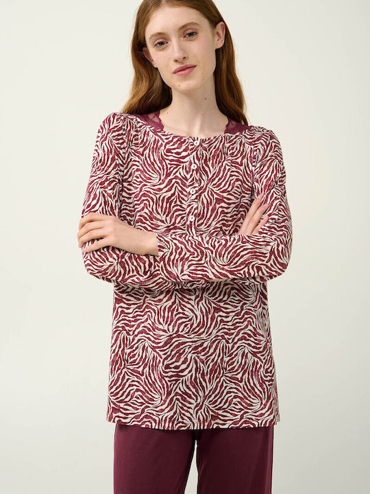 Vamp Winter Damen Pyjama-Set Red Windsor